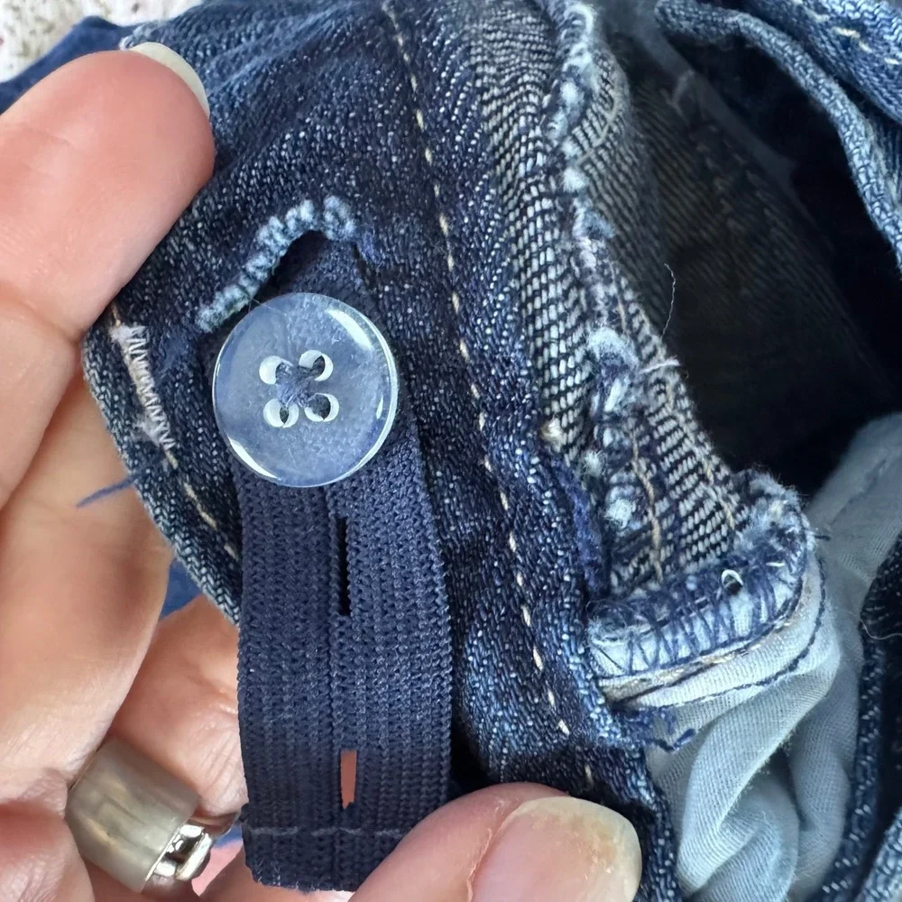 Gymboree Girls 2009 Y2K Dark Wash Embellished Bootcut Jeans Size 3 Pearl Gem